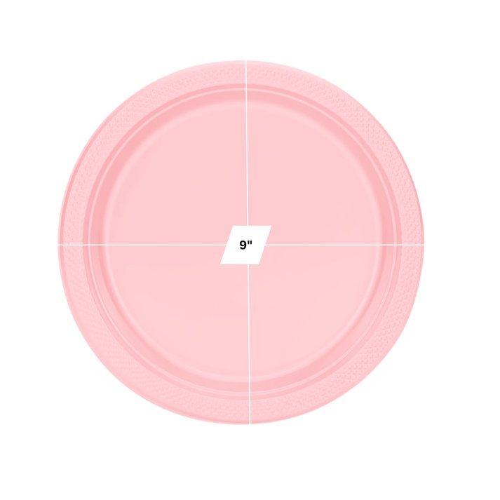 9" Pink Diner Plastic Plates: 5 Pack Kitchen Catalog, Disposable Plates product detail image