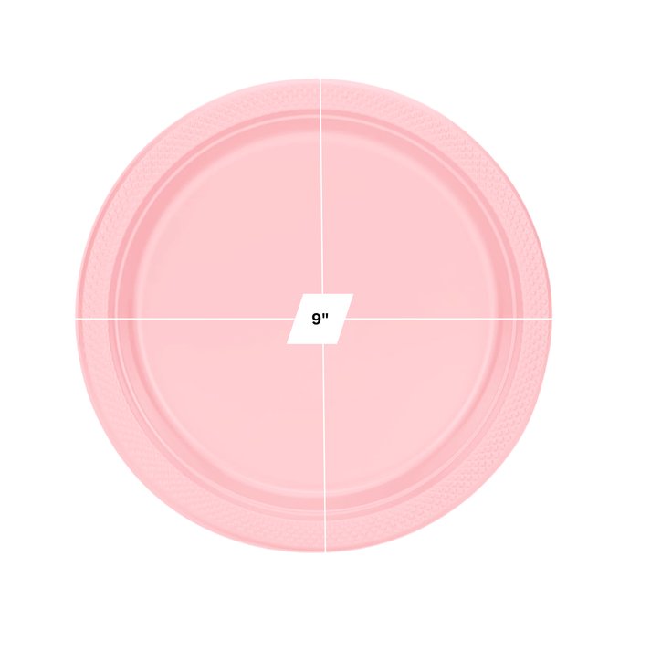 Disposable 9" Pink  Diner Plastic Plates