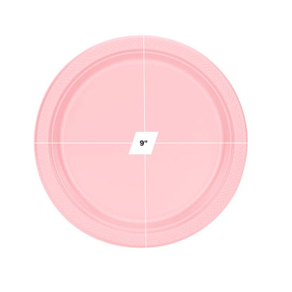 Disposable 9" Pink  Diner Plastic Plates