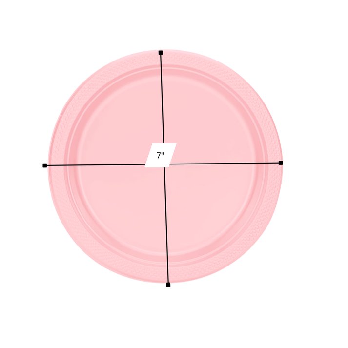 Disposable 7" Pink Salad Plastic Plates