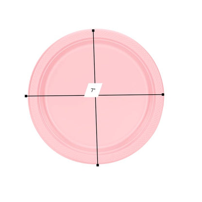 Disposable 7" Pink Salad Plastic Plates