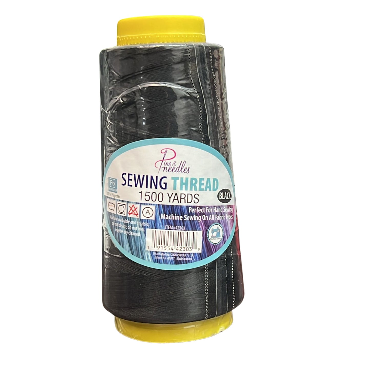 1500 Yards Pins & Needles Sewing Black Thread
