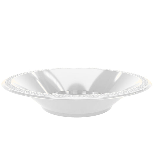 Disposable 12oz White Plastic Bowl
