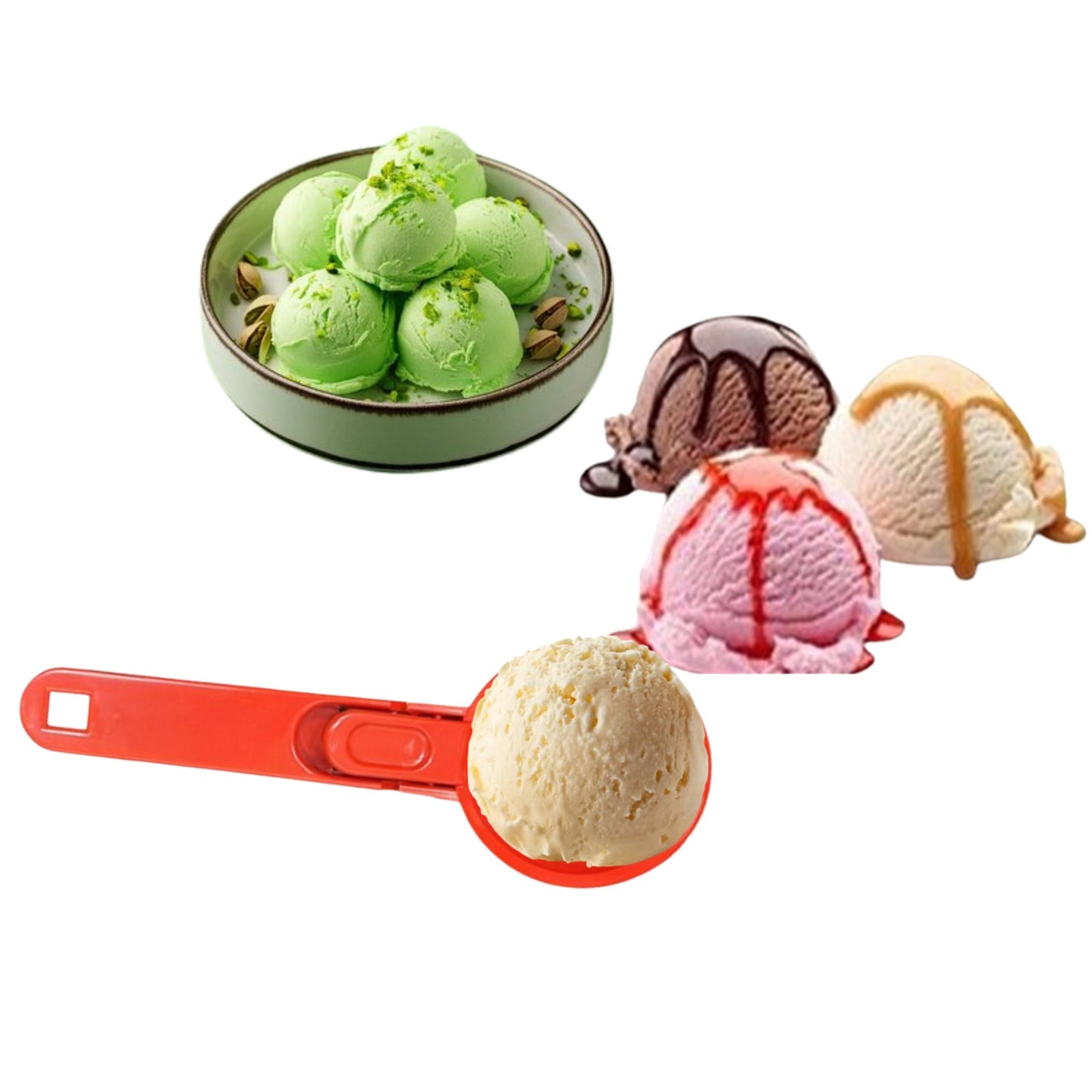Plastic Ice Cream Scoop with Easy Release Lever