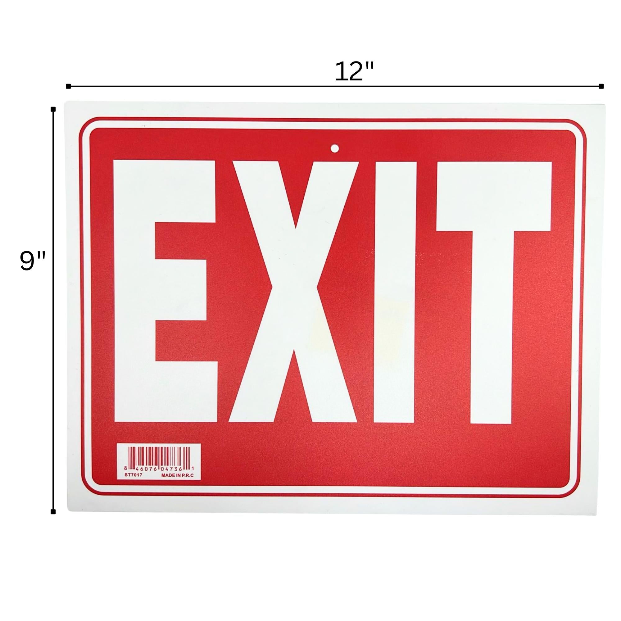 9"X12" "EXIT" Plastic Signage Sign 1 Pack Emergency & Exit Signs Outdoor product detail image