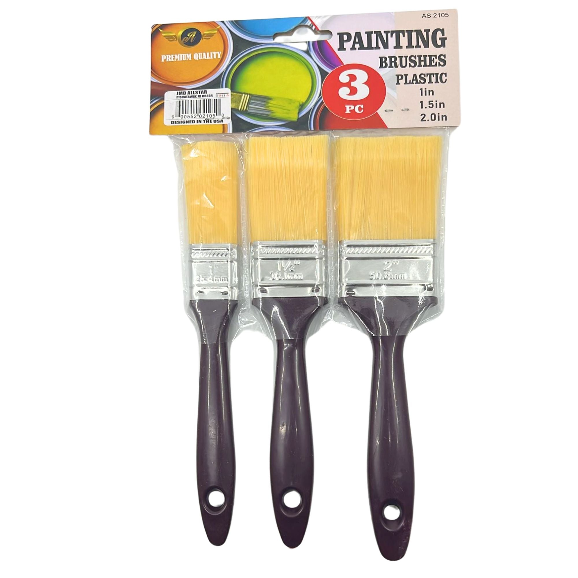 Plastic Handle Paint Brushes: Set of 3 Maintenance main product image