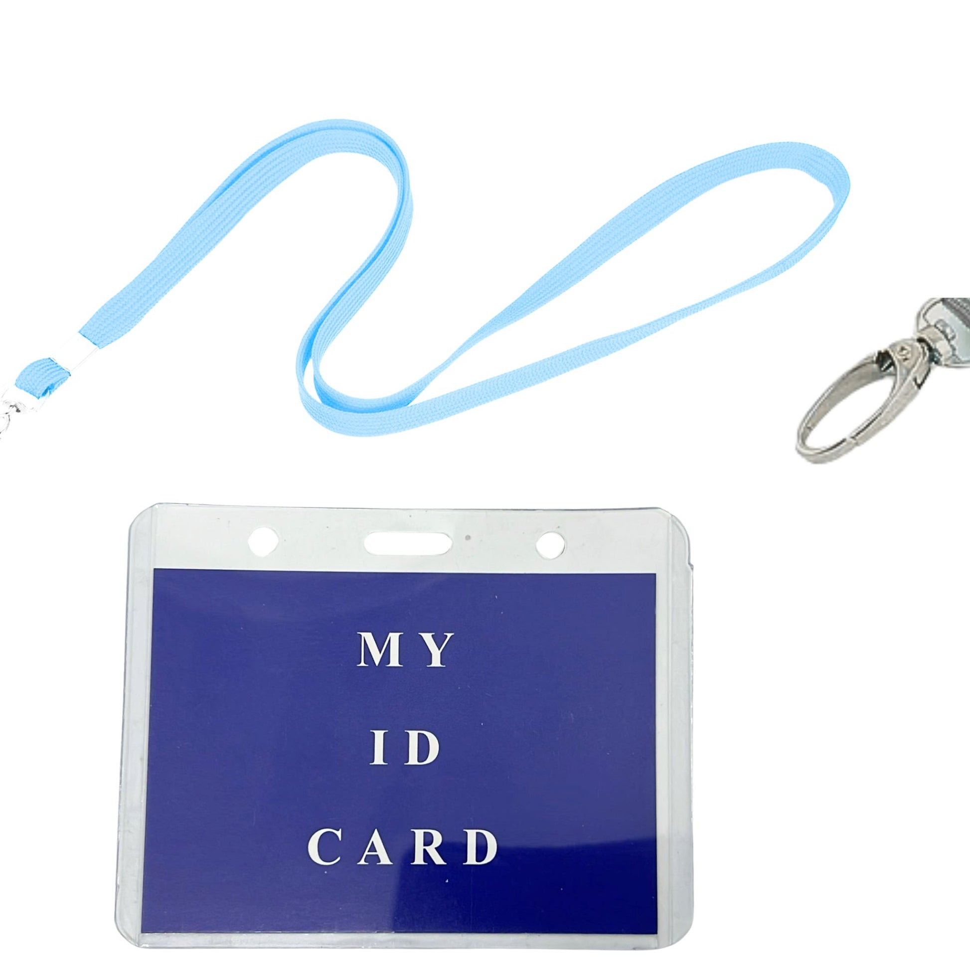 Clear Plastic ID Card Holder with Neck Lanyard