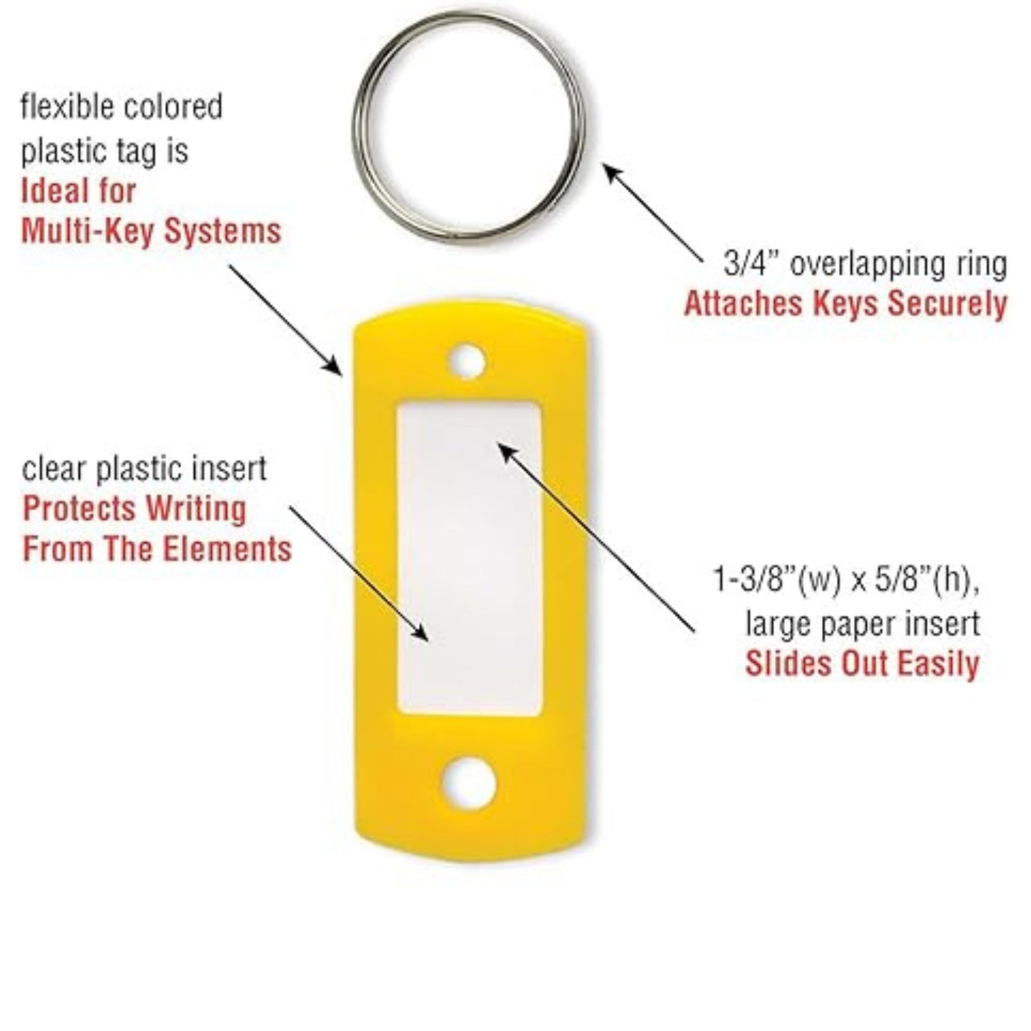 Set of Plastic Labels & Tags Key chain – Durable, Writable Tags for Easy Key Identification