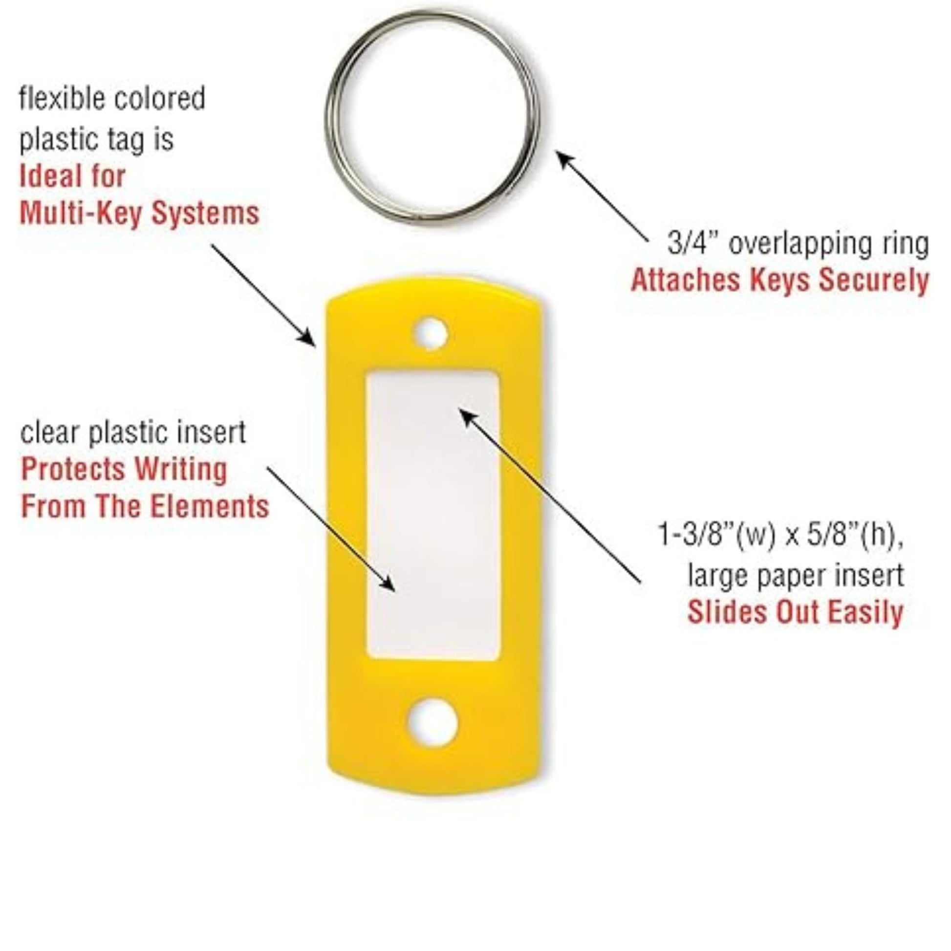 Set of Plastic Labels & Tags Key chain – Durable, Writable Tags for Easy Key Identification