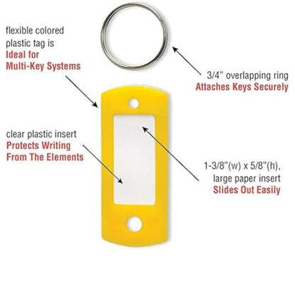 Set of Plastic Labels & Tags Key chain – Durable, Writable Tags for Easy Key Identification