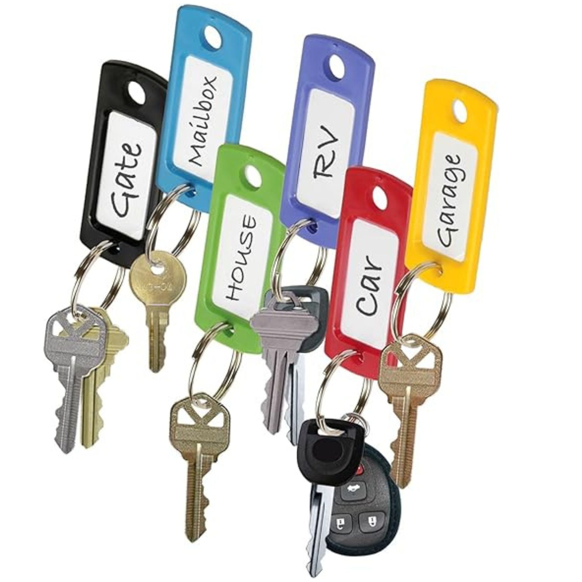 Set of Plastic Labels & Tags Key chain Writable Easy Key Identification: 6 Pcs Set Keychain Novelty & Souvenir Catalog size