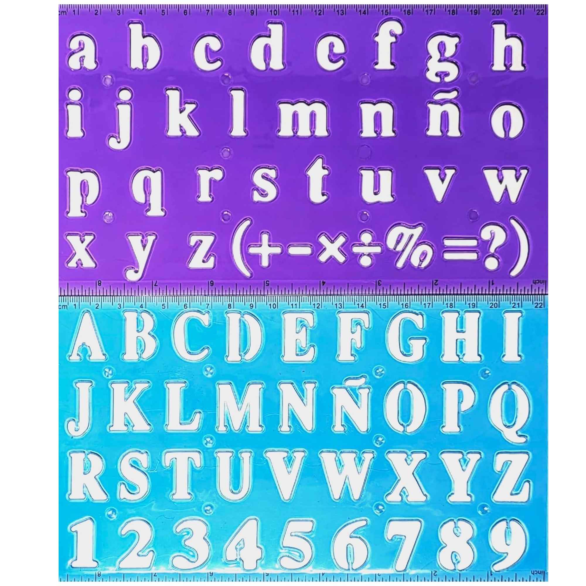 Plastic Stencil Ruler Set: 2 Pack Stencils & Die Cuts product detail image