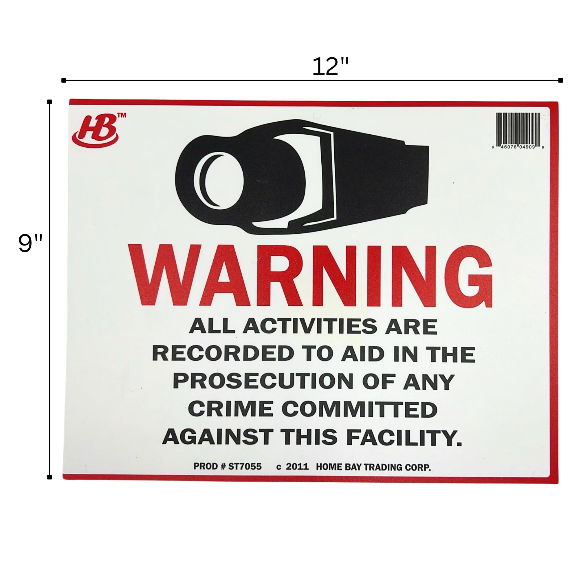 9"X12" "WARNING" Plastic Signage Sign 1 Pack Safety & Warning Signs Outdoor product detail image
