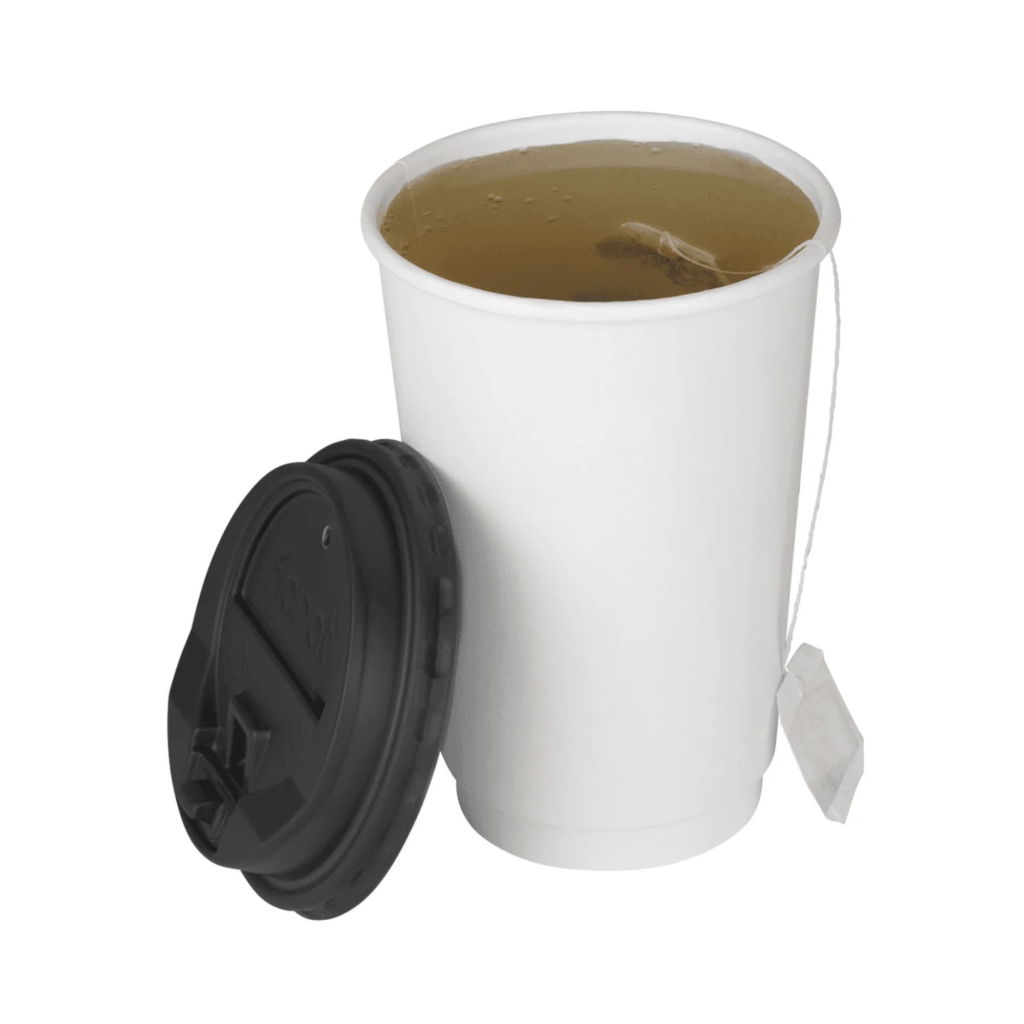 16oz White Poly Paper Hot Cups with Black Lids: 4 Pack Kitchen Catalog,Dispoable Cups Coffee Cups size and feature image