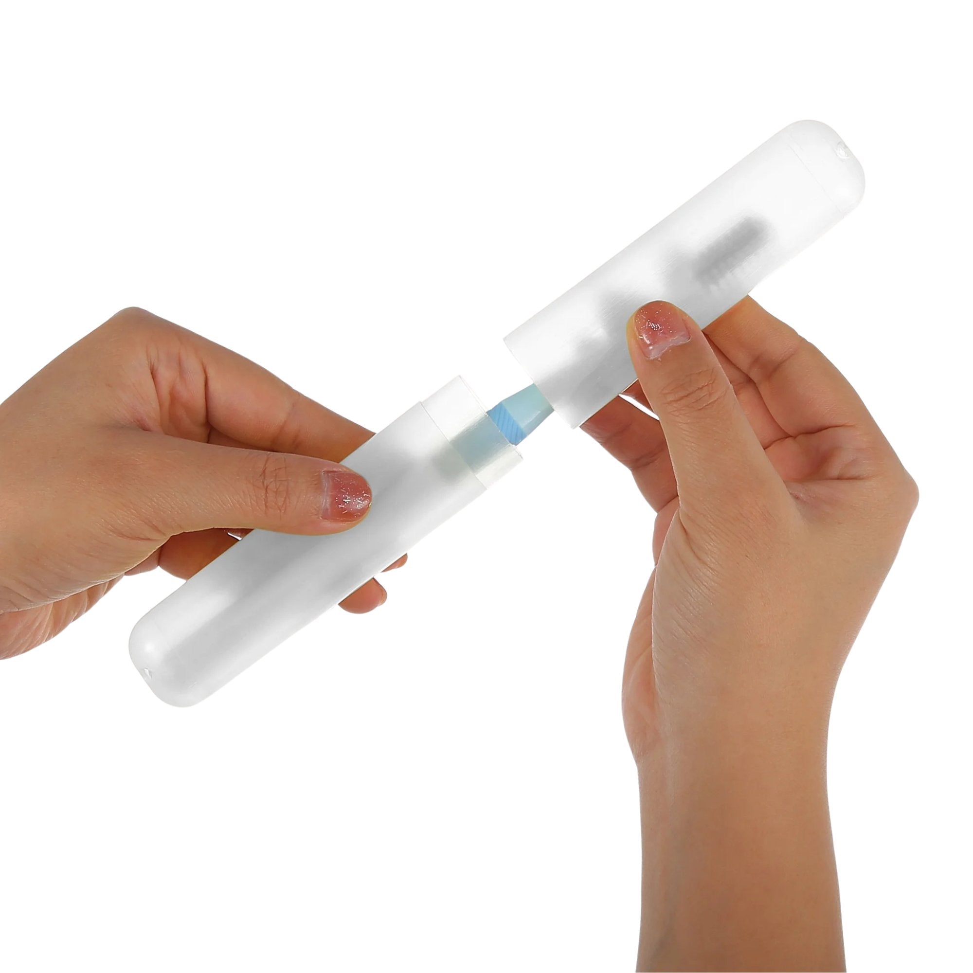 Portable Plastic Toothbrush Case/Holder/Box for Traveling & Camping: 4 Pack Toothbrushes Dental size and feature image