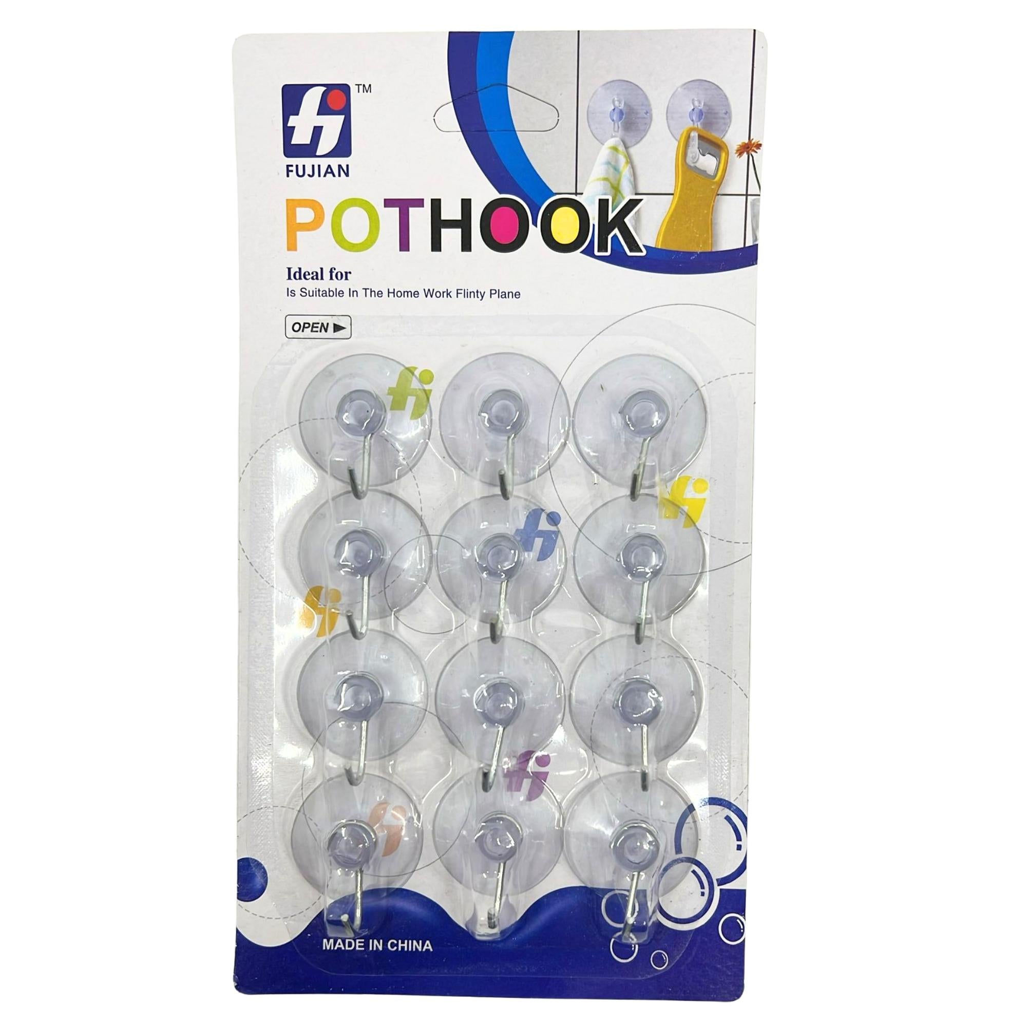 1.5" Pothook Suction Cup Pothook Punch: 12 Pack Suction Cups & Hooks Hardware main product image