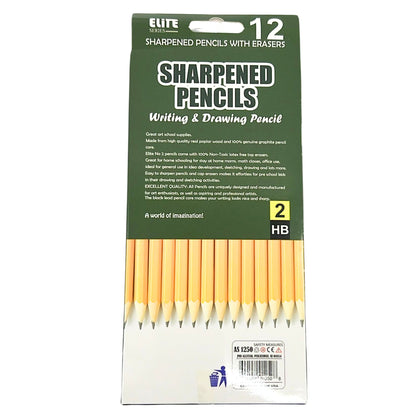 Pre-Sharpened Yellow Pencils with Latex Free Erasers