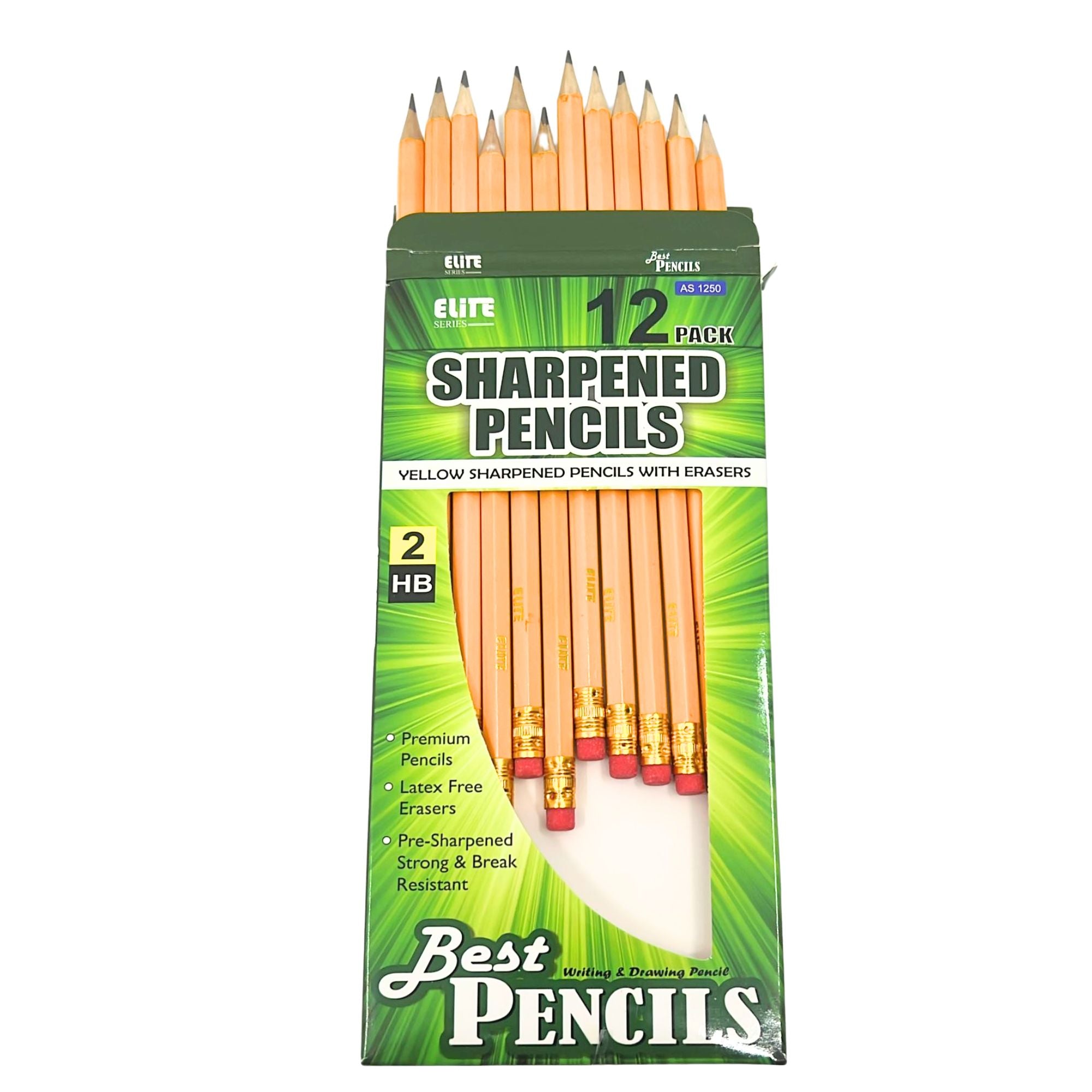 Pre Sharpened Yellow Pencils with Latex Free Erasers: 12 Pack Wooden Pencils size and feature image