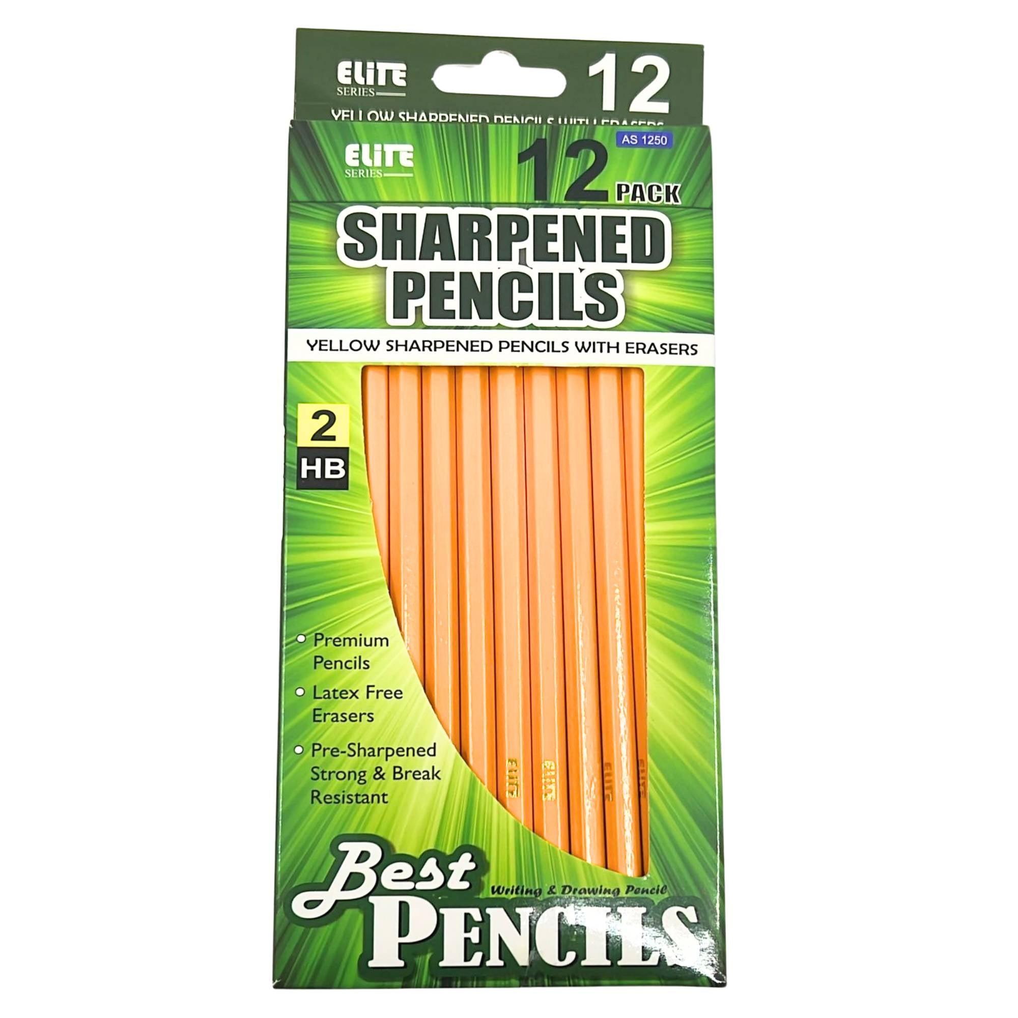 Pre Sharpened Yellow Pencils with Latex Free Erasers: 12 Pack Wooden Pencils main product image