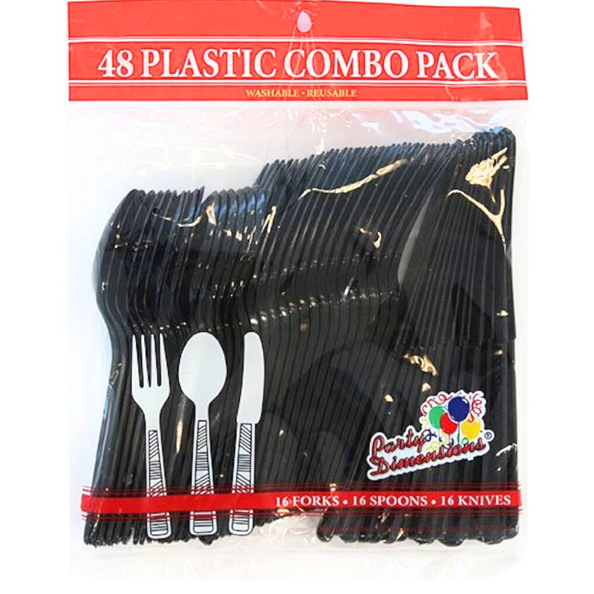 Disposable Black Combo Cutlery Set: 48 Pack Kitchen Catalog, Cutlery size and feature image