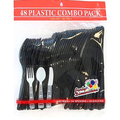 Disposable Black Combo Cutlery Set