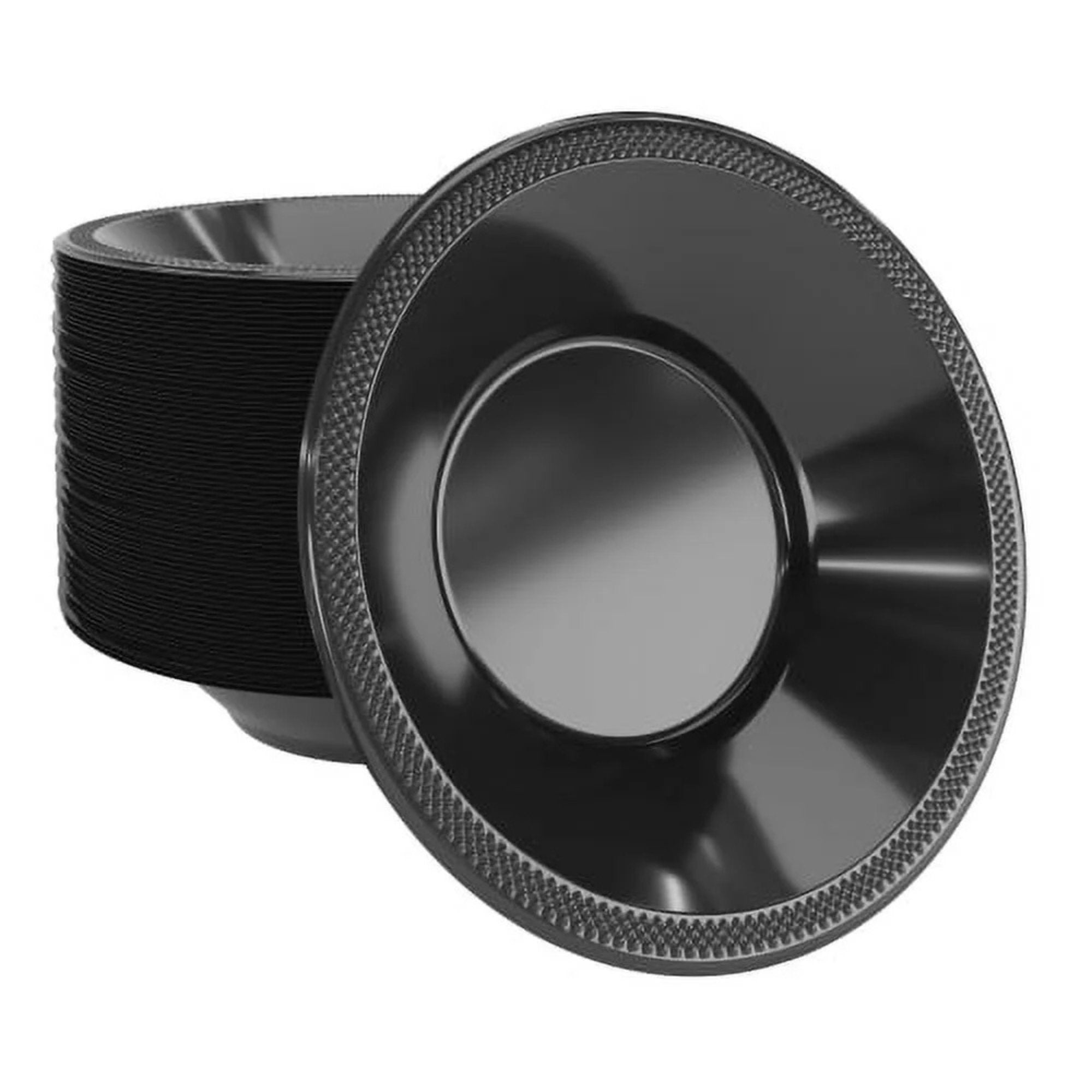 Disposable 15oz Black Plastic Bowl: 6 Pack Plastic Bowls lifestyle use image