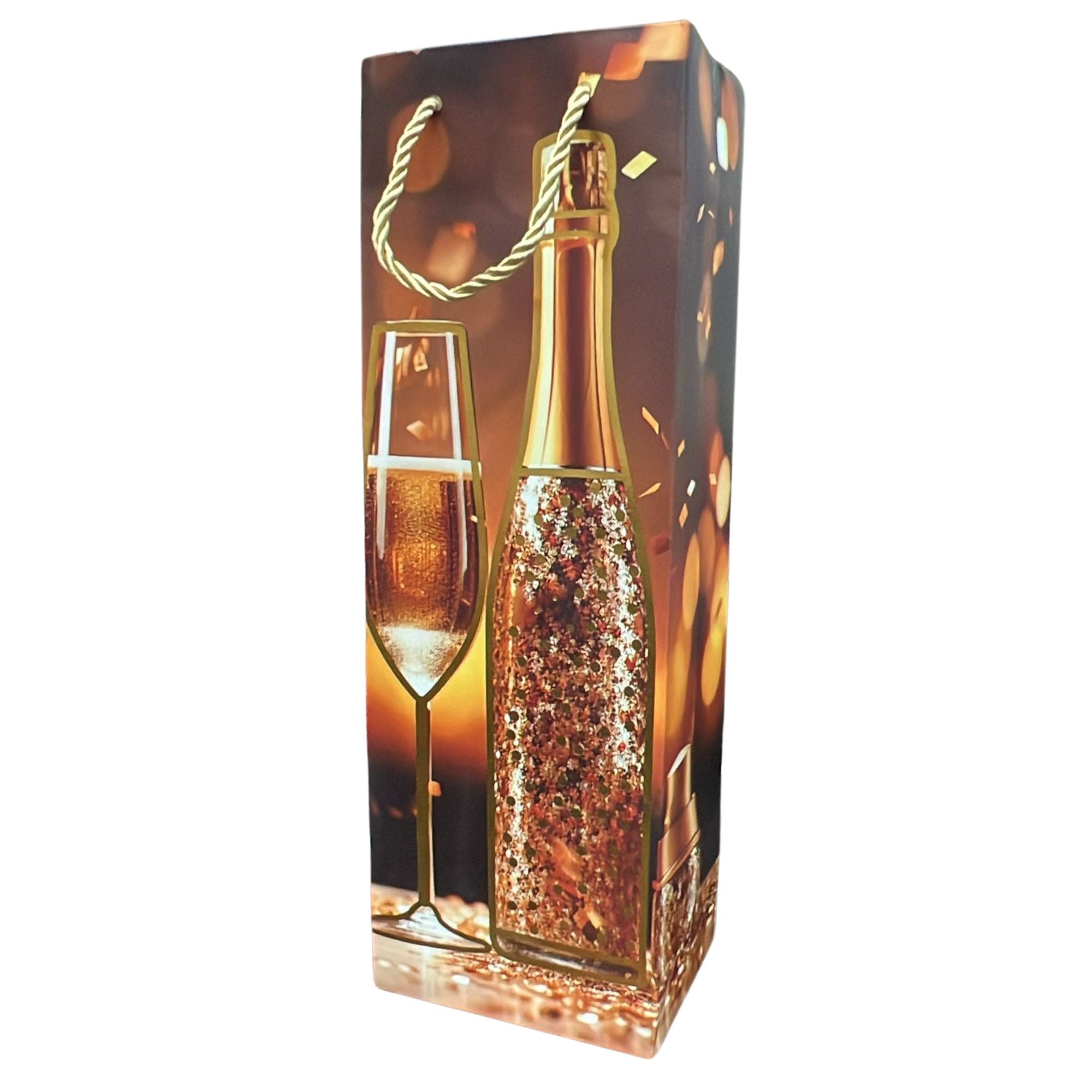 14" x 3.5" Luxury Wine/Bottle Gift Bag: 1 Pack Gift Bags size and feature image