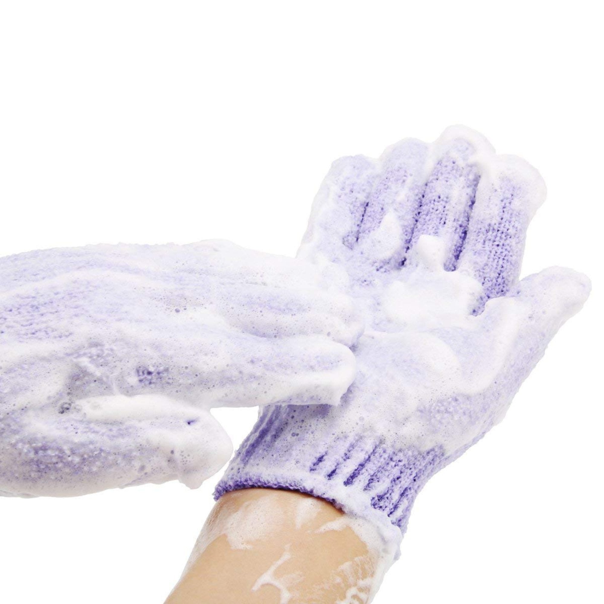 Luxury Bath Exfoliating Mitts Scrub Gloves: 1 Pair Bath Brushes Bath Essentials Bathroom size and feature image