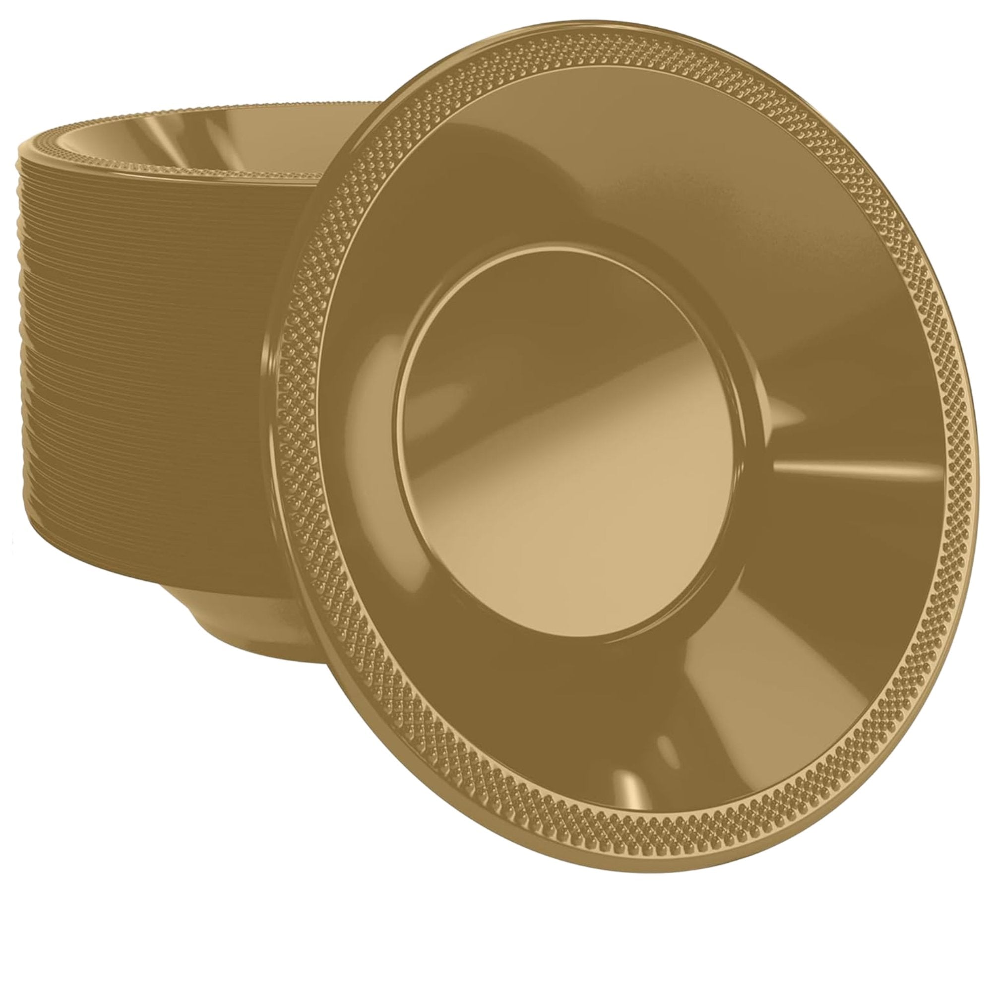 Disposable 15oz Gold Plastic Bowl: 6 Pack Plastic Bowls lifestyle use image
