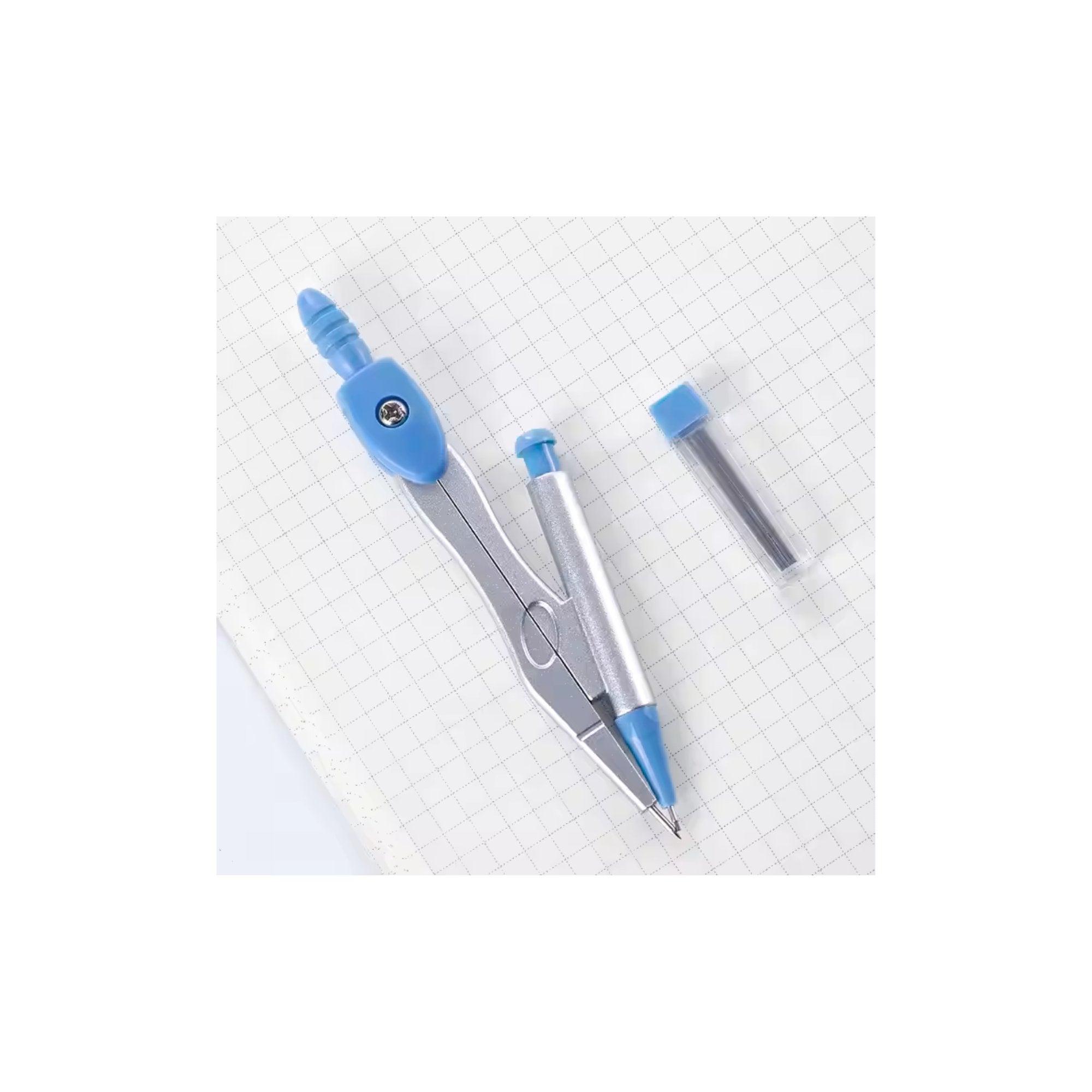 Premium Metal Compass with Extra Refill: 1 Pack Precision Drafting Compasses size and feature image