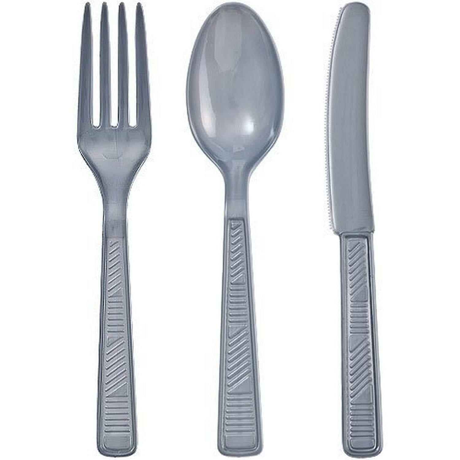 Disposable Silver Combo Cutlery Set: 48 Pack Kitchen Catalog, Cutlery lifestyle use image