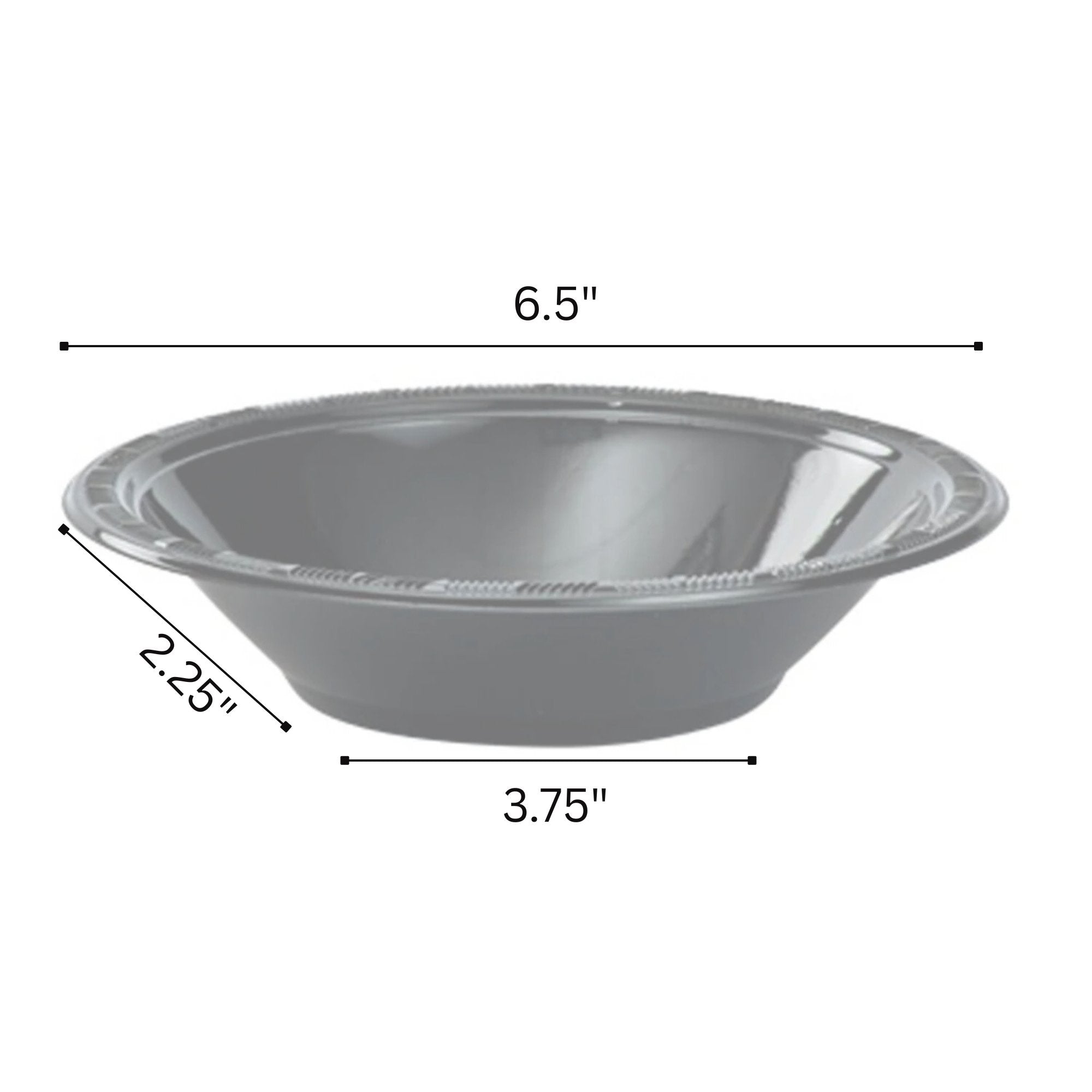 Disposable 12oz Silver Plastic Bowl: 6 Pack Plastic Bowls product detail image