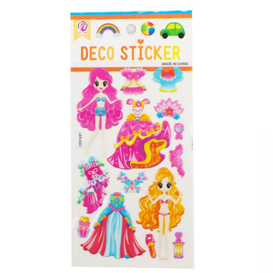 Princess Dress Embossed Stickers