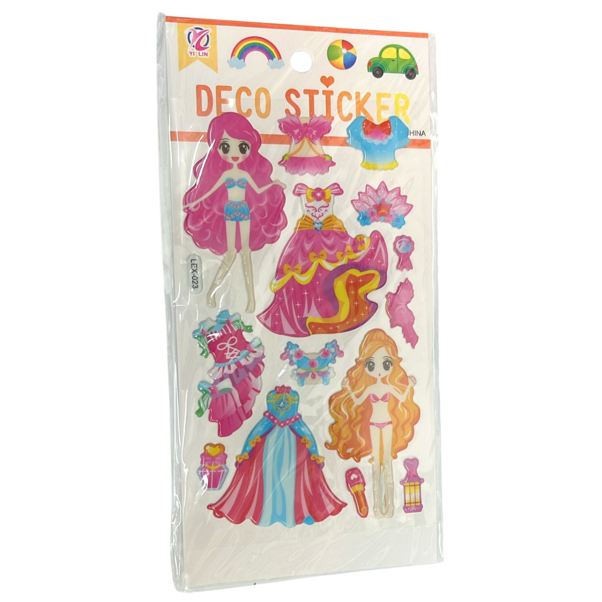 Princess Dress Embossed Stickers: 1 Pack DIY School Stickers product detail image