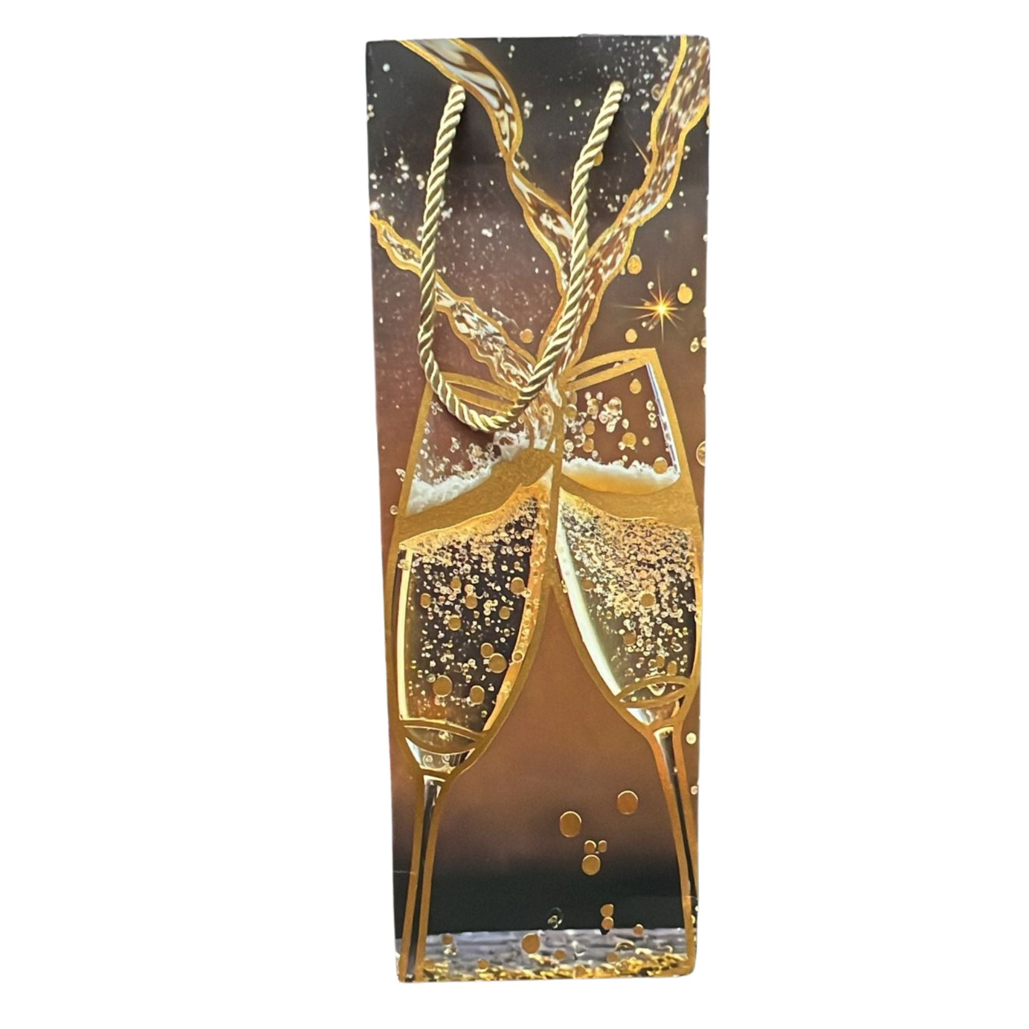 14" x 3.5" Glass Print Wine/Bottle Gift Bag: 1 Pack Gift Bags size and feature image