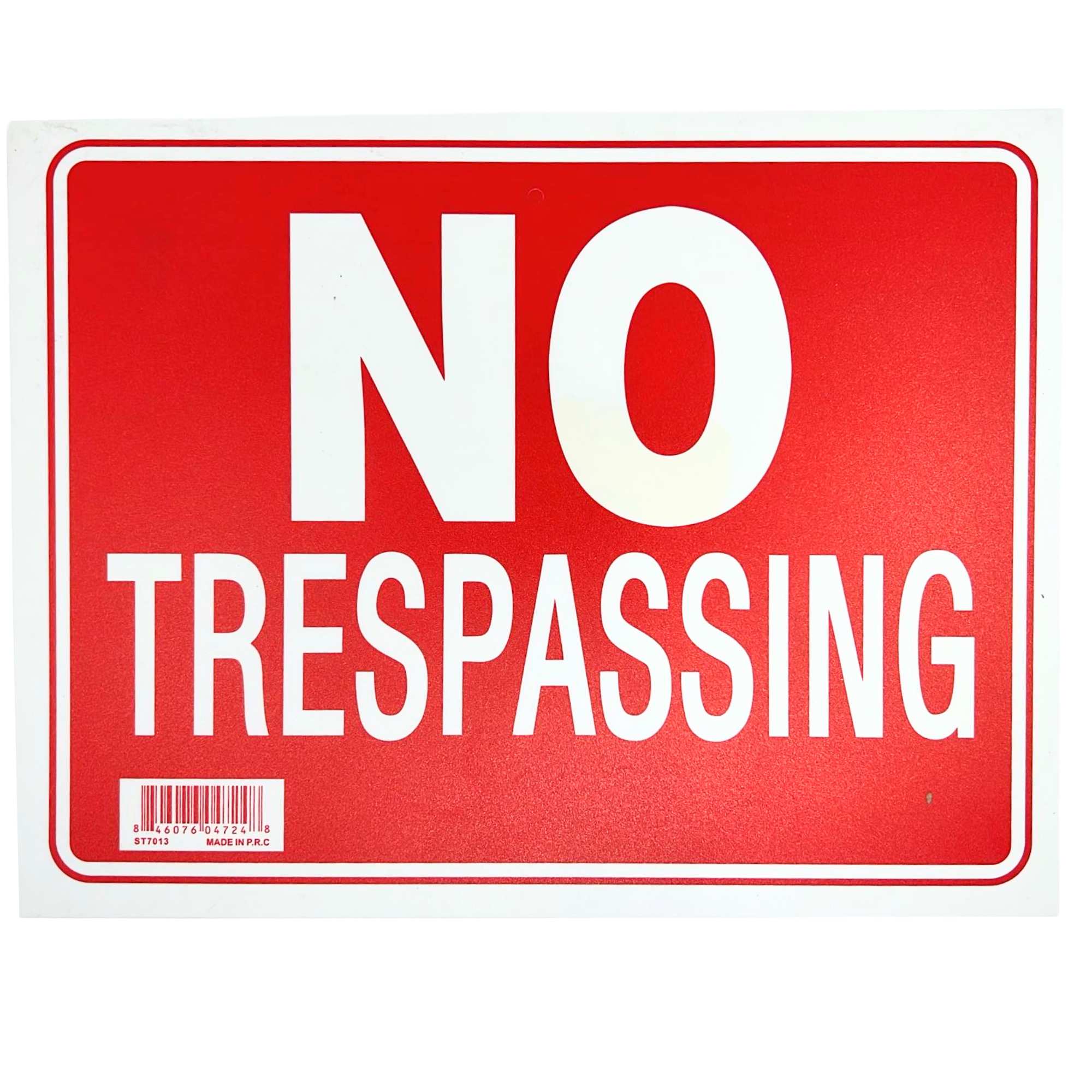 9"X12" "NO TRESPASSING" Plastic Signage Sign 1 Pack Policy Signs Outdoor main product image