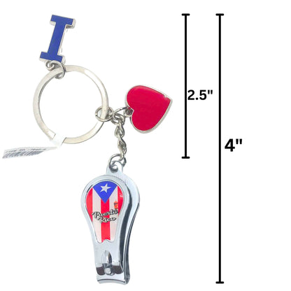 Puerto Rico Key Chain with Nail Clipper– Compact, Dual-Purpose Grooming Tool
