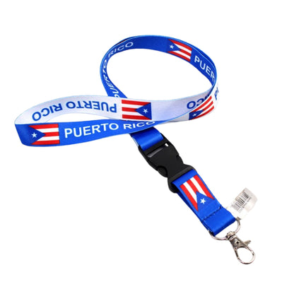 Puerto Rico Flag Lanyard Keychain with Quick Release – Neck Strap for Keys, Badges, and ID Cards