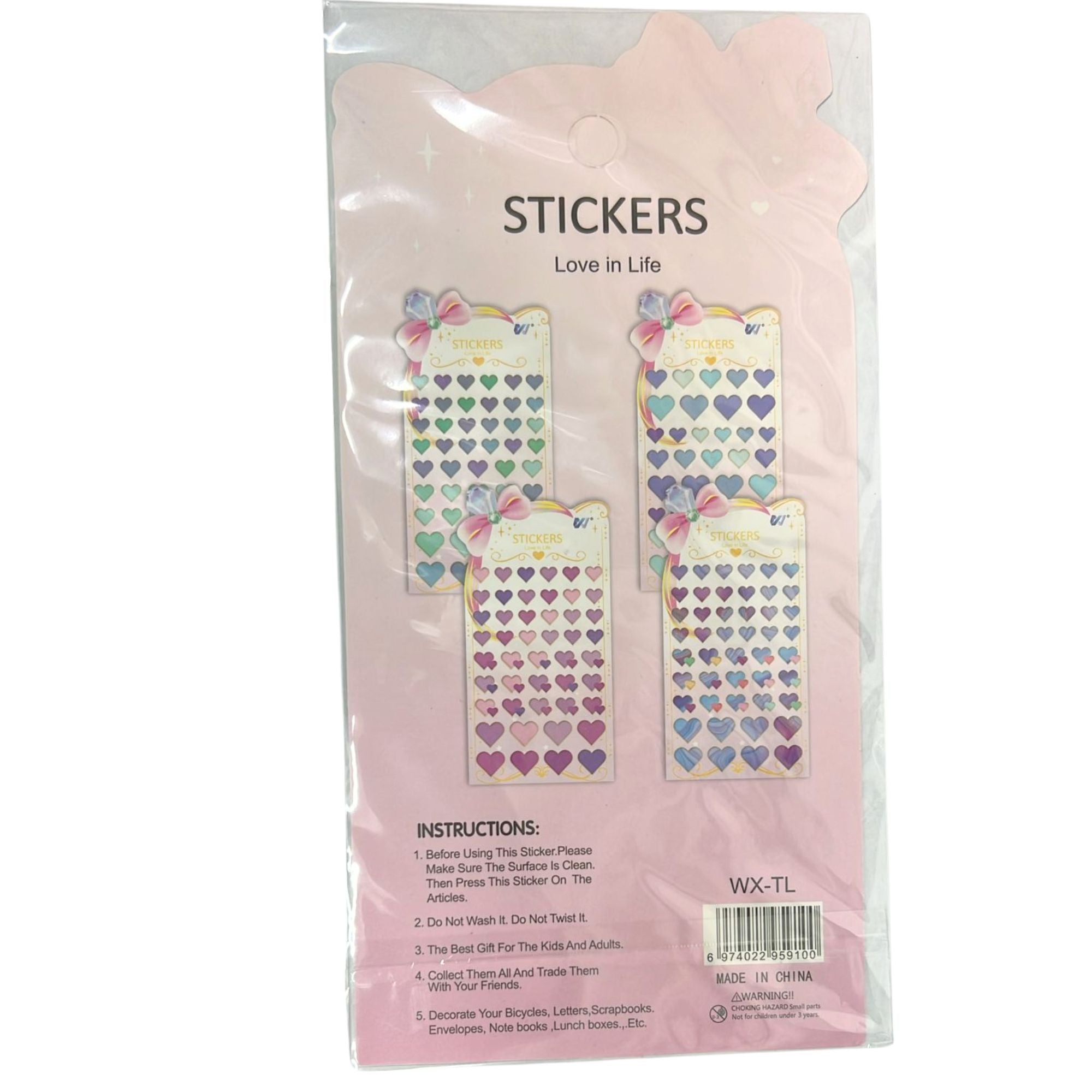 Puffy Love Heart Stickers: 1 Pack DIY School Stickers product detail image