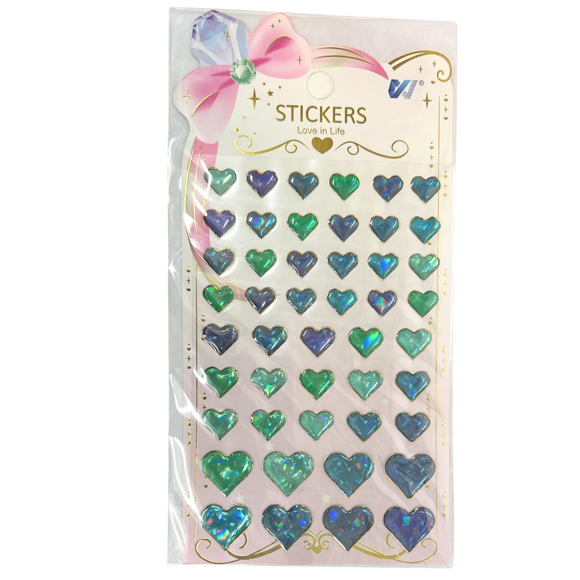 Puffy Love Heart Stickers: 1 Pack DIY School Stickers main product image
