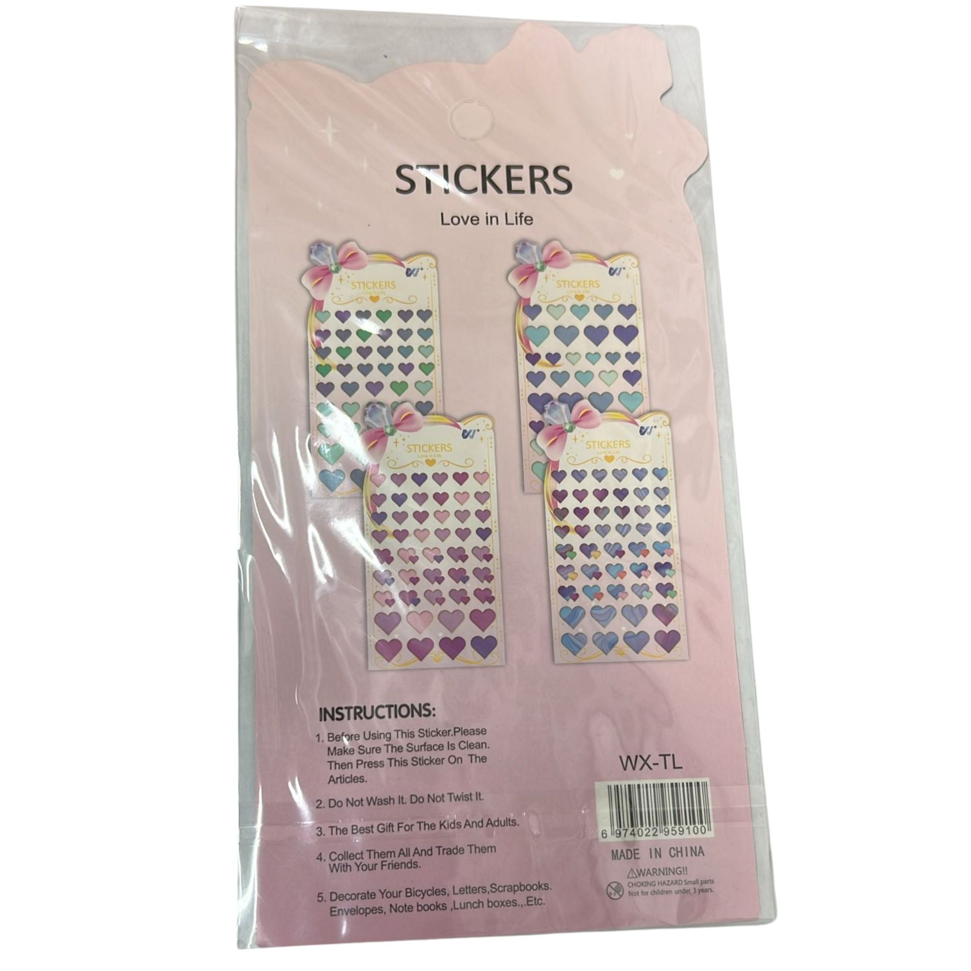 Puffy Love Heart Stickers: 1 Pack DIY School Stickers product detail image