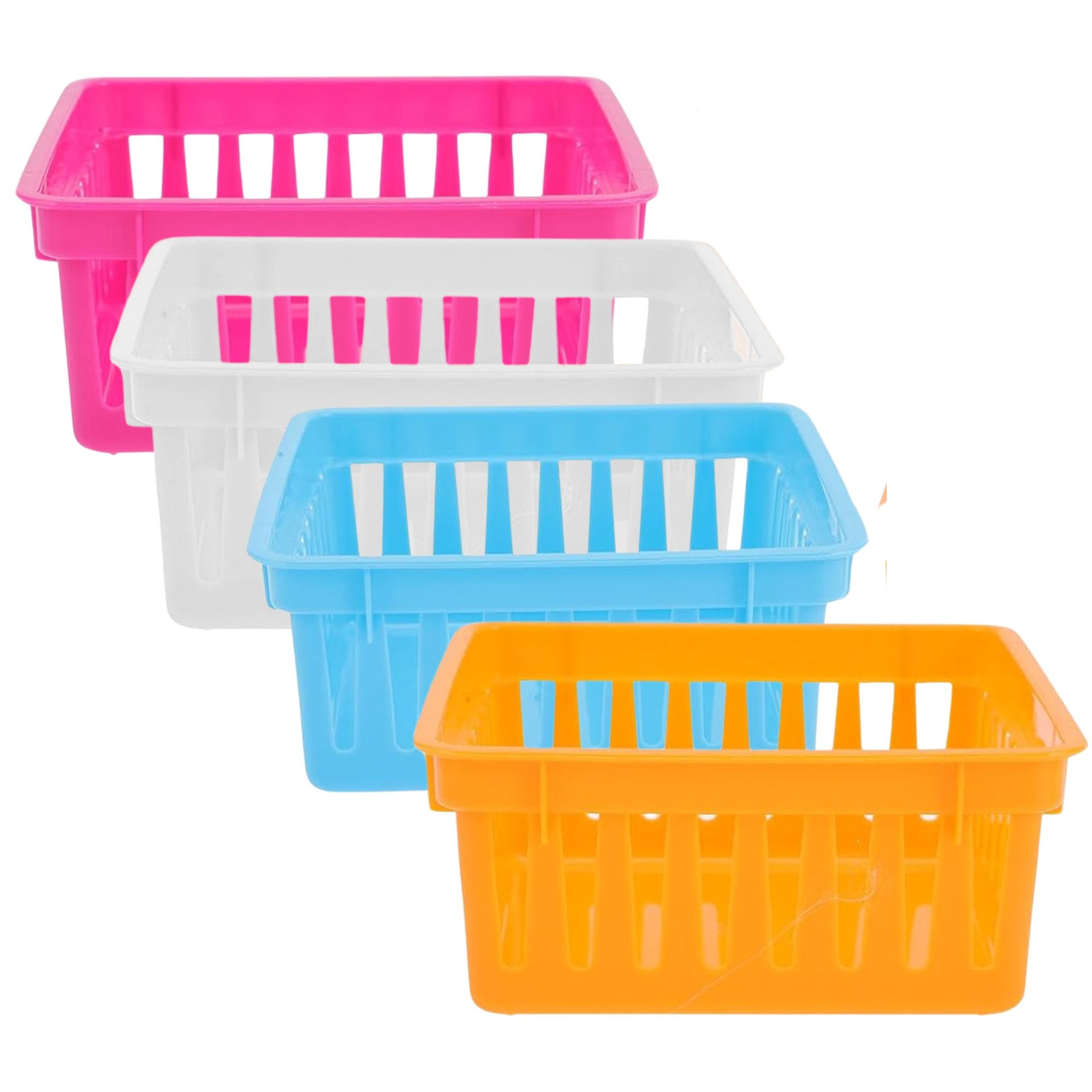 Rectangular 6.1 x 4.7 x 2.4 Inches Plastic Organizing Baskets: 2 Pack Basket Organizer main product image