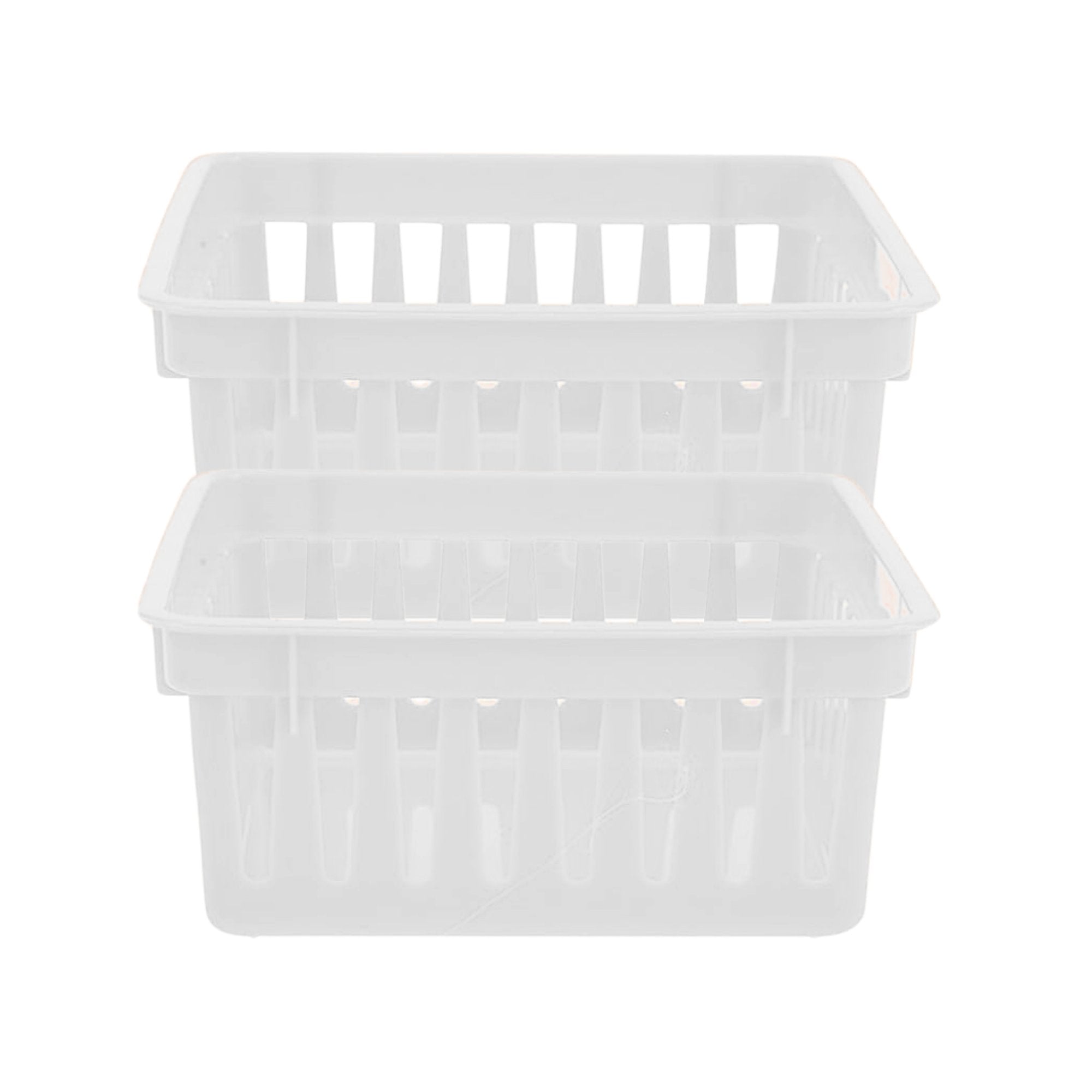 Rectangular 6.1 x 4.7 x 2.4 Inches Plastic Organizing Baskets: 2 Pack Basket Organizer product image 6