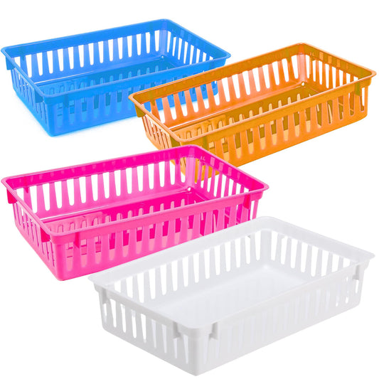 Rectangular Inches Plastic Organizing Baskets 