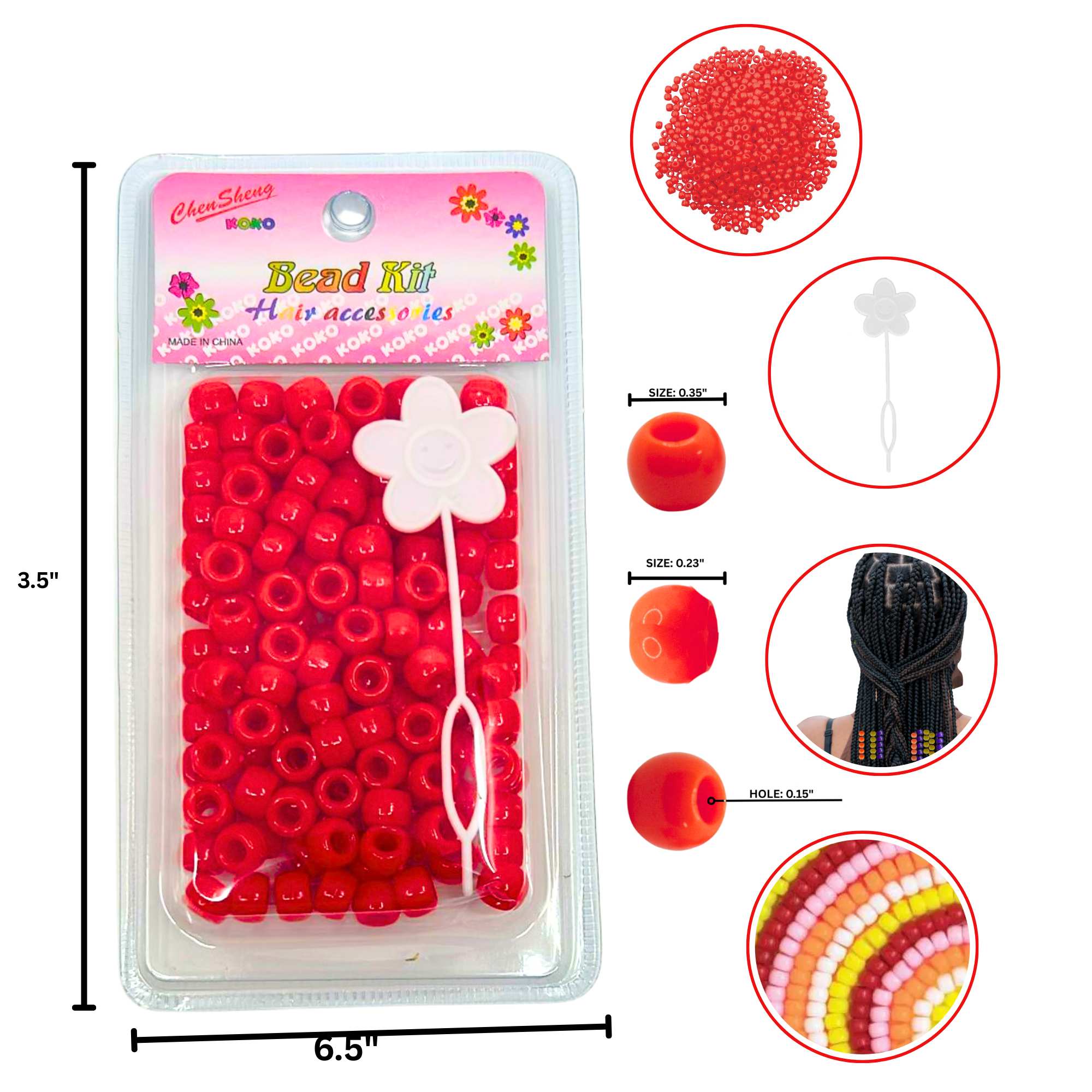 Deluxe Large Red Bead Kit: 50 Pack Bead kit DIY product detail image