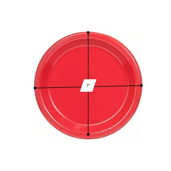 7" Red Salad Plastic Plates: 6 Pack Kitchen Catalog, Disposable Plates product detail image