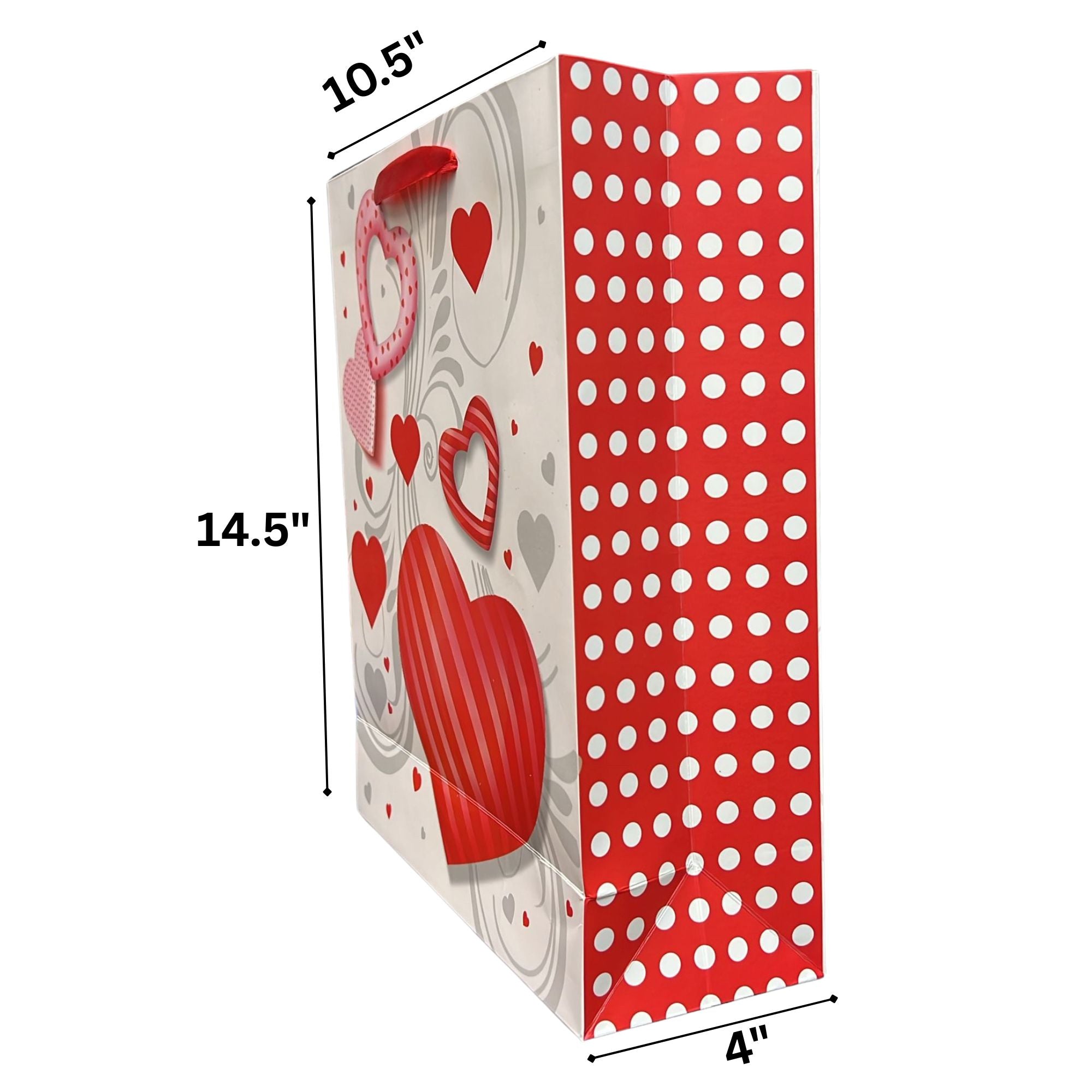 Heart Design Valentines Day 10x13 Gift Bags: 1 Pack Gift Bag Valentines lifestyle use image