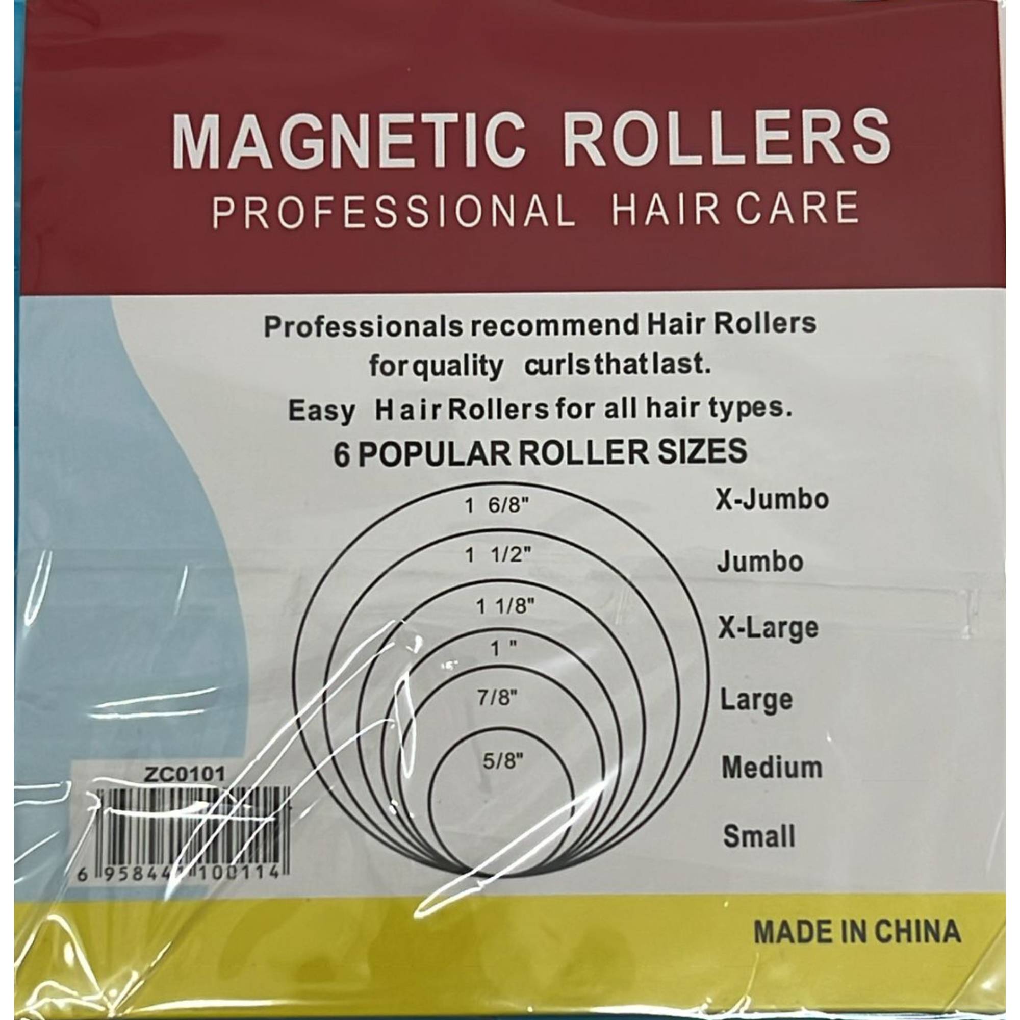 1/2" Red Snap On Small Magnetic Hair Rollers: 14 Pack Hair Curlers Hair hairs product detail image