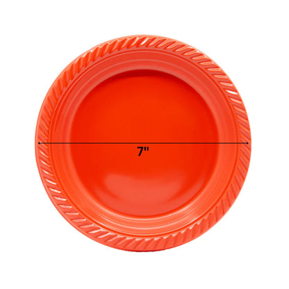 Red Plastic Salad Plate
