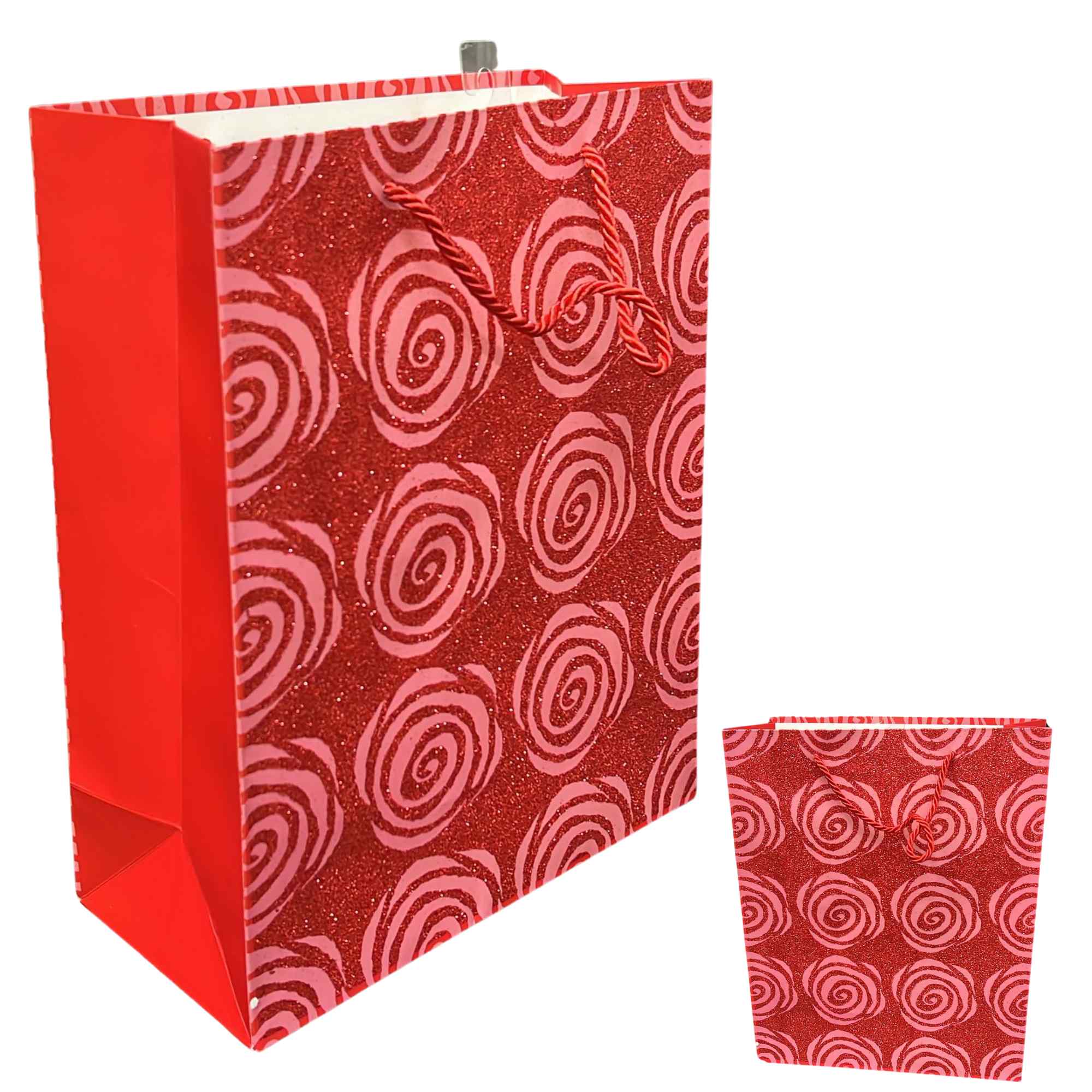 Shiny Red Glittery Valentines Day 10x13 Gift Bag: 1 Pack Gift Bags Gift Bag Valentine product image 10